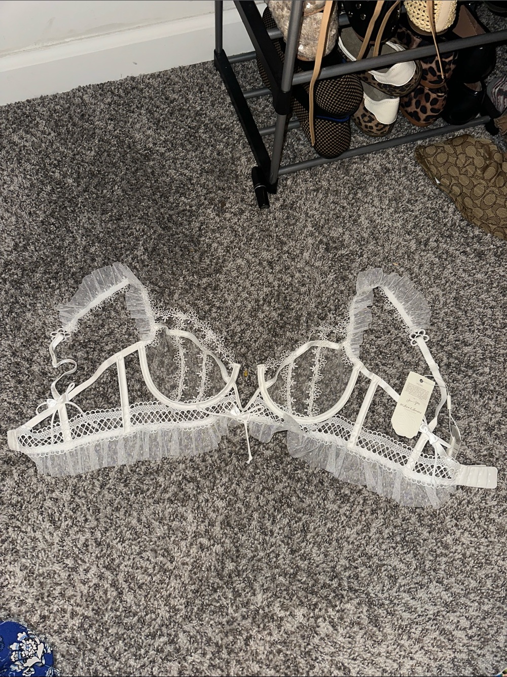 For Love and Lemons Lace Ruffle Underwire Bra